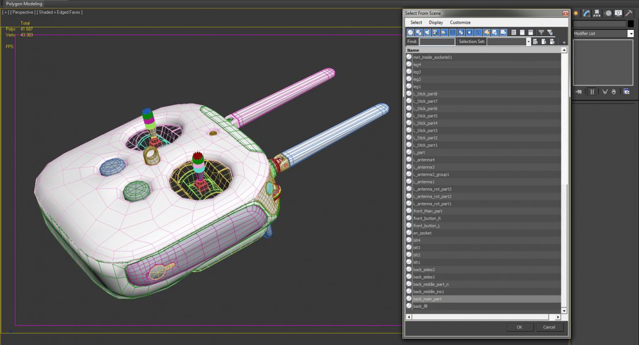 3D DJI Phantom Radio Controller model