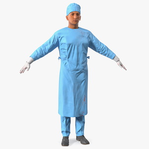 3D Blood Stained Surgeon Doctor model