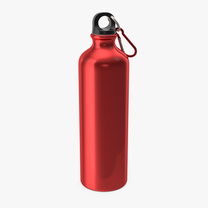 3D model Red Aluminum Water Bottle with Carabiner