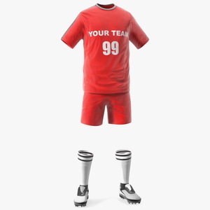 3D Soccer Uniform Red Your Team model