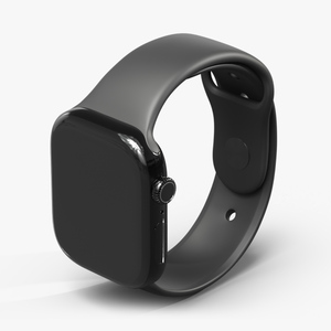 3D Apple Watch Series 10 Black with Rubber Strap and Display Off