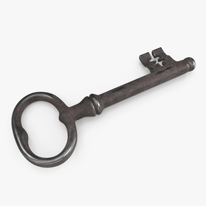 3D Classic Skeleton Key Steel