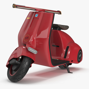 3D model Designer Electric Scooter Vespa 98 Red Rigged