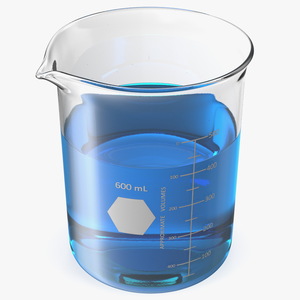 Glass Beaker 600 mL 3D model