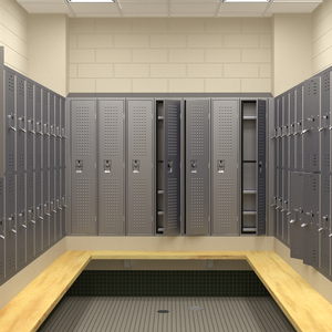 Locker Boxes Room Grey 3D