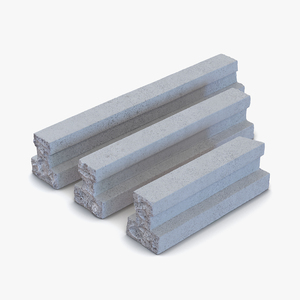 3D Concrete T Beam Chunks Set