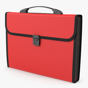 Expanding File Folder with Handle Red 3D