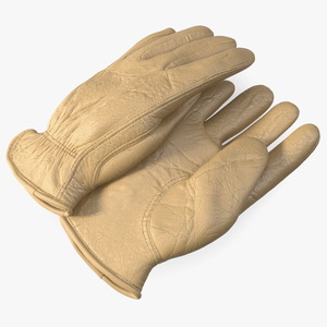 Mens Leather Work Gloves 3D model