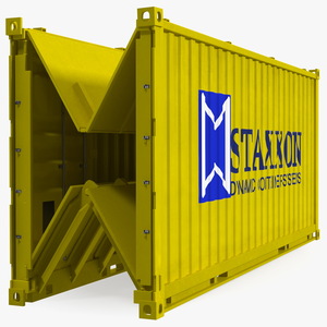 Shipping Container with Foldable Panels 3D model