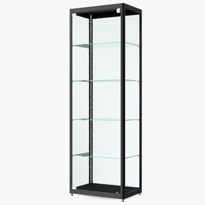 Glass Display Case Wide Black 3D model