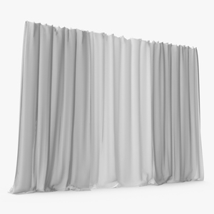 Sheer Window Curtains White 3D