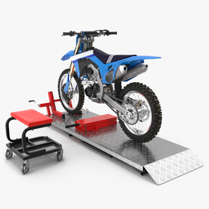 Portable Lift Adapter Kit with Motocross Bike Rigged 3D