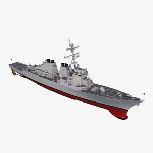 Arleigh Burke Destroyer McFaul DDG 74 Rigged 3D model