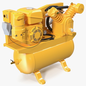 3D model Industrial Yellow Piston Compressor