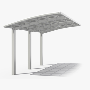 Parking Shed Polycarbonate Roof White 3D