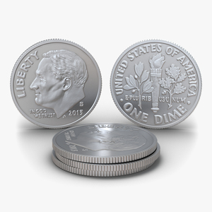 3D Dime United States Coin model