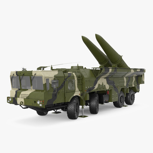 3D Iskander SS-26 Stone in Camouflage Colored Rigged for Maya model