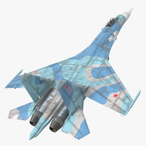 Russian Jet Fighter Sukhoi Su-27 Flanker Old 3D model