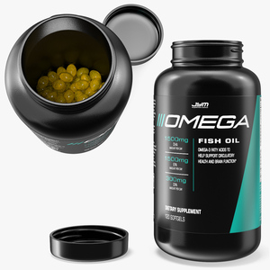 3D Omega 3 Pills in Bottle model