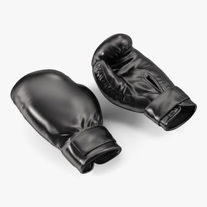 3D Black Sparring Boxing Gloves model