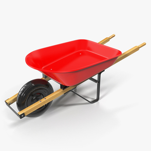 Garden Tool Wheelbarrow Red 3D