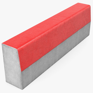 3D Street Curb 1m Red model