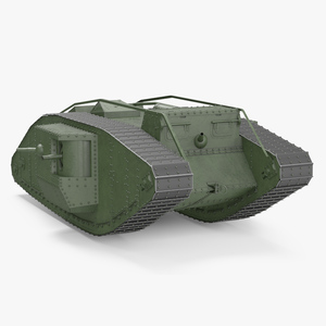 3D Tank MK 4 Male Green Rigged for Maya