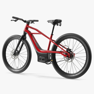 3D Electric Bike Harley Davidson Red model