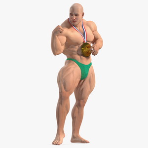 Muscular Bodybuilder Athlete Man Rigged 3D model