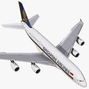 3D Airbus A380 900 Singapore Airlines Rigged