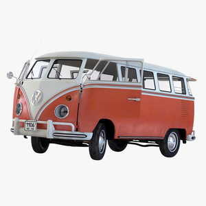 3D model Volkswagen Type 2 Brown Rigged