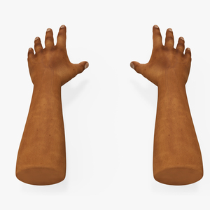 3D African Man Hands Rigged for Cinema 4D model