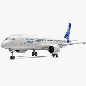 3D Airbus A220 300 Detailed Interior model