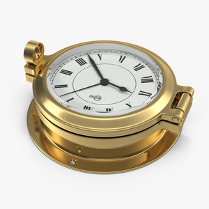 3D Brass Ship Clock