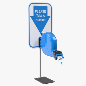 3D Manual Ticket Machine Blue