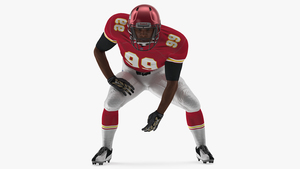 Kansas City Chiefs American Football Player Crouching Fur 3D