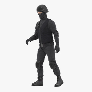 Tactical SWAT Officer Rigged for Cinema 4D 3D