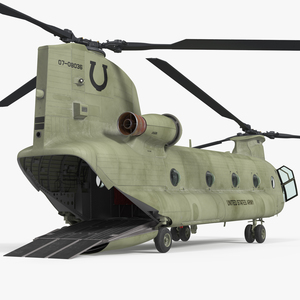 3D US Army Transport Helicopter CH 47 Chinook Rigged for Maya model