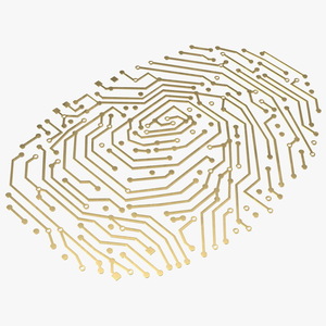 Electronic Fingerprint Gold 3D