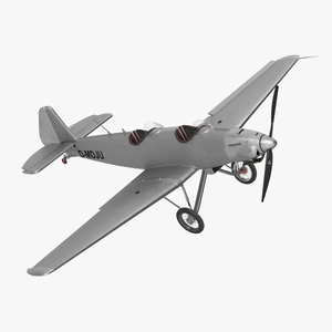 3D Junkers A50 Junior Sport Plane Rigged for Cinema 4D