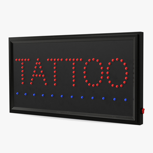 Light Billboard Tattoo LED Red Sign OFF 3D model