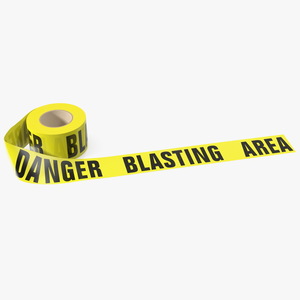 Barricade Tape Danger Blasting Area Yellow 3D