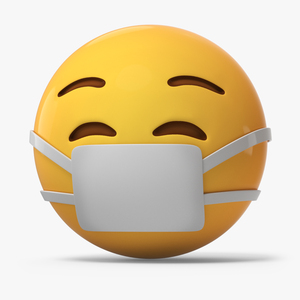 3D Emoji Face with Medical Mask model