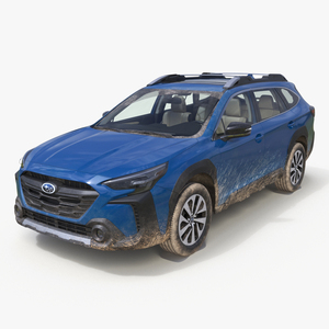 3D model Subaru Outback 2025 Blue Dirty