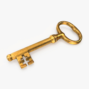 3D model Classic Skeleton Key Gold