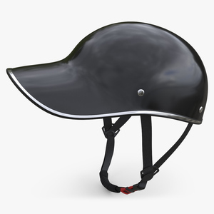 3D Baseball Cap Bike Helmet Black Plastic model