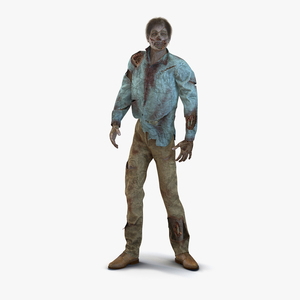 3D Zombie Rigged with Hair model