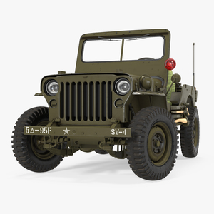 3D Jeep Willys 1944 Ambulance Rigged model