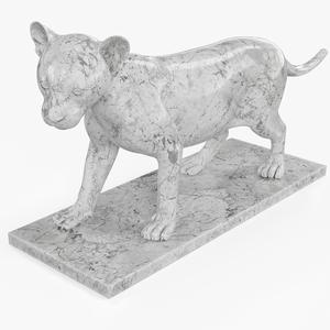 3D model Marble Bronze Lion Cub Sculpture for 3D Print