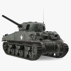 Combat M4 Sherman Tank Rigged 3D model